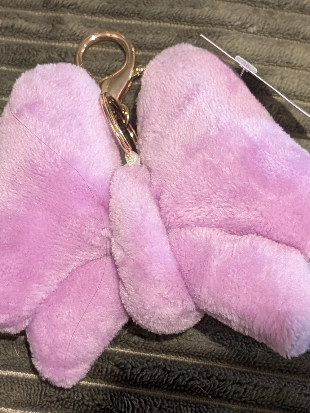 🦋 Plush Bow Keychain Charm in Light Purple